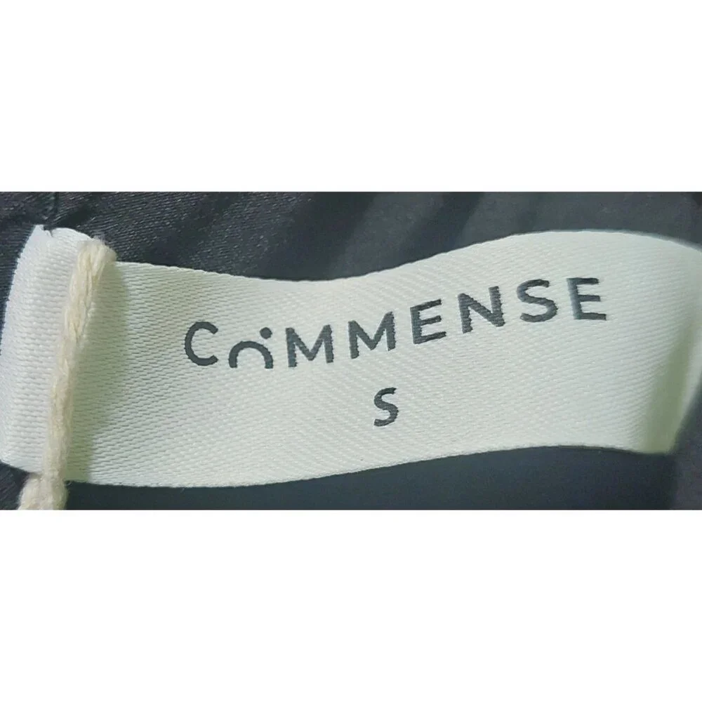 NWT Commense Black Textured Mini Dress W/ White Pleated Hem & Back Zipper Small - Picture 3 of 8